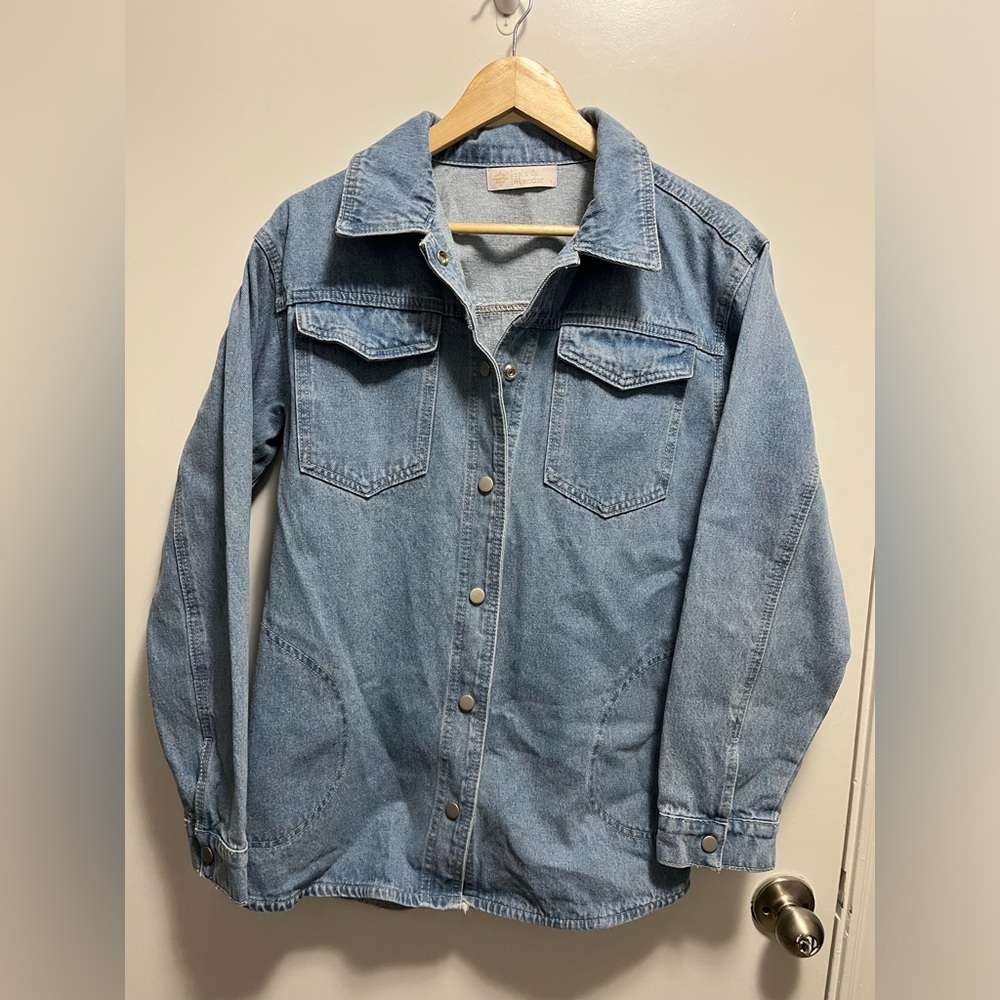 Leela & Lavender Casual Denim Shirt Jacket Women’s Size Small